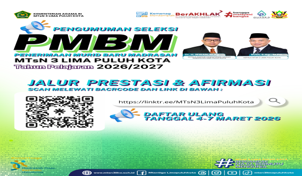 Pengumuman Selesi PMBM Tahun pelajaran 2026/2027